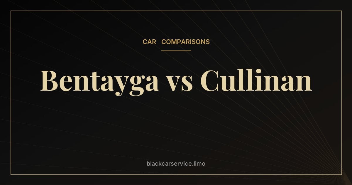 Bentayga vs Cullinan — Bentley Bentayga vs Rolls-Royce Cullinan: Which Ultra-Luxury SUV?