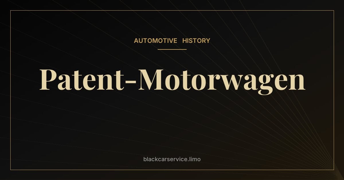 Patent-Motorwagen — The Benz Patent-Motorwagen: The 1886 'Birth Certificate' of the Automobile