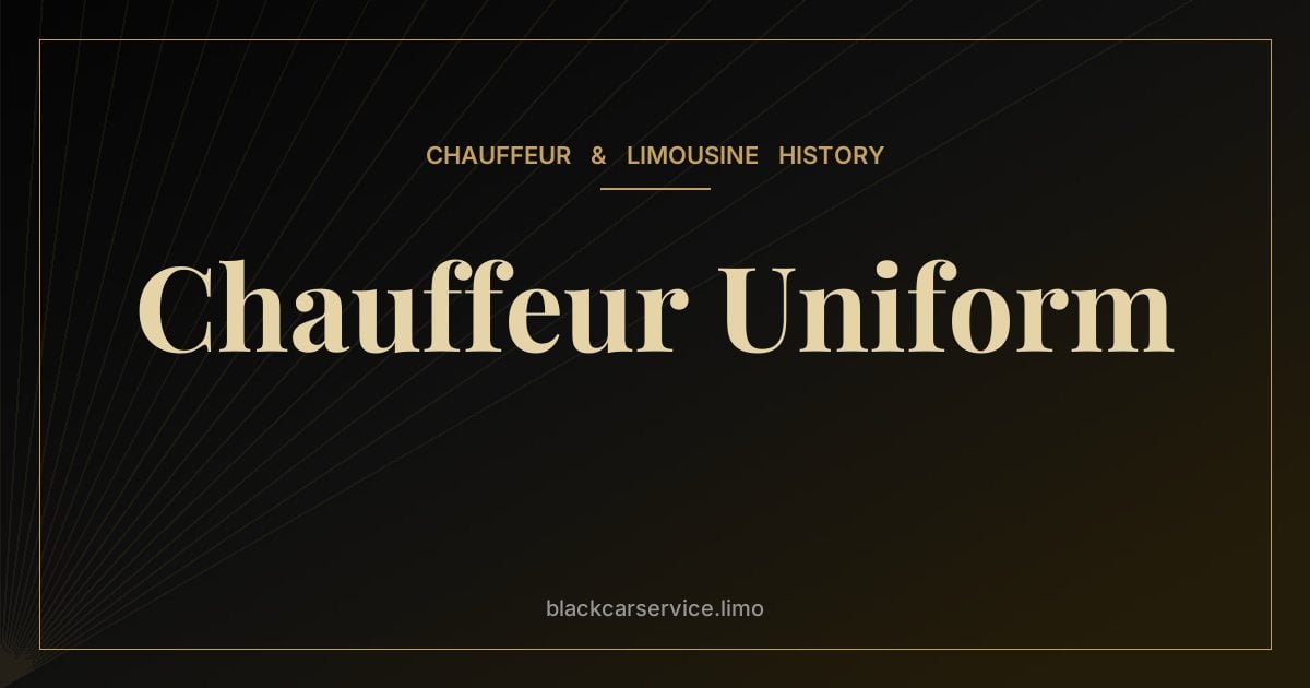 Chauffeur Uniform — The History of the Chauffeur's Uniform: Caps, Gloves and Dark Suits