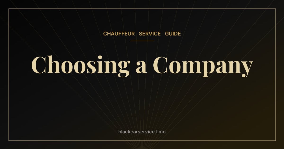 Choosing a Company — How to Choose a Black Car Company: A Checklist