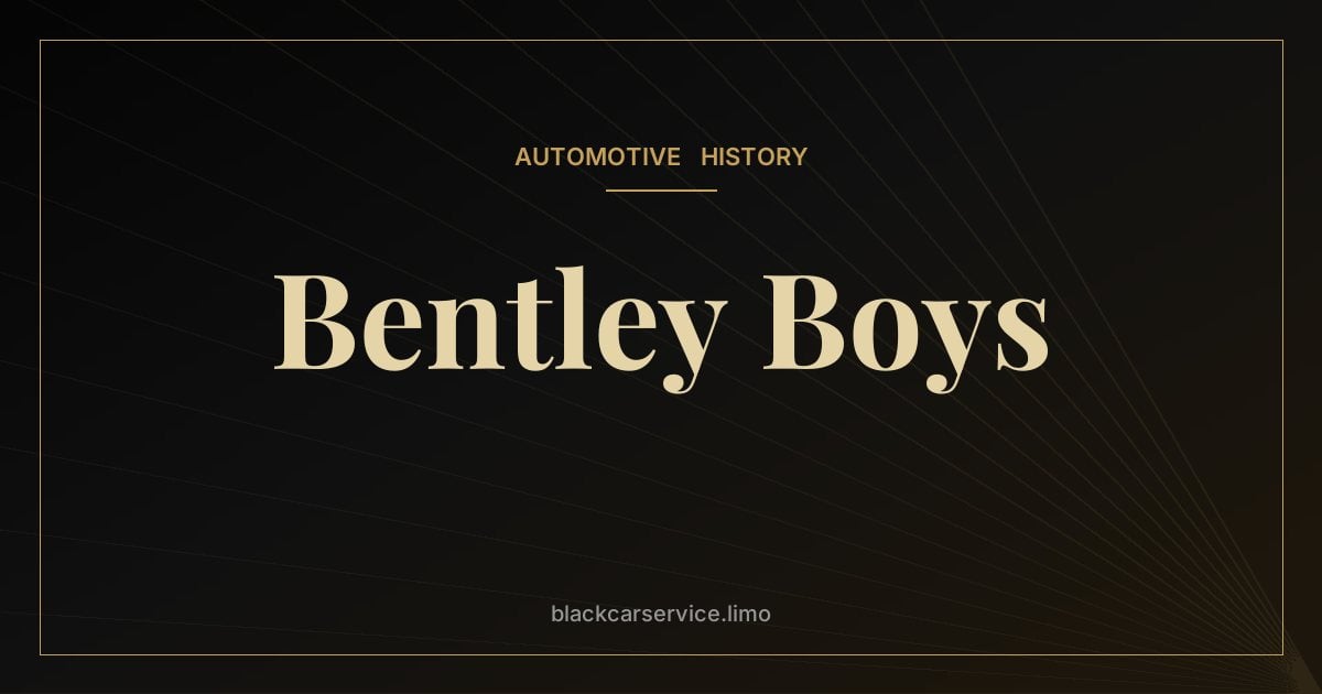 Bentley Boys — The Bentley Boys: The Wealthy Racers Who Conquered Le Mans