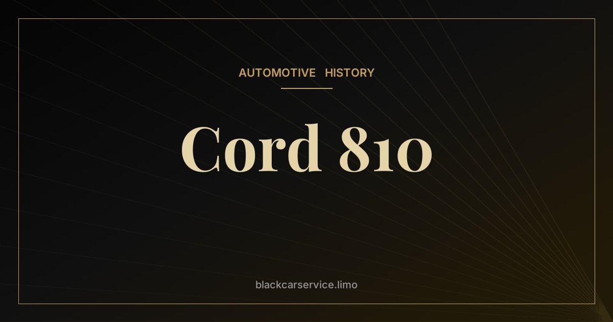 Cord 810 — Cord 810: The 1936 'Coffin Nose' That Was Decades Ahead of Its Time