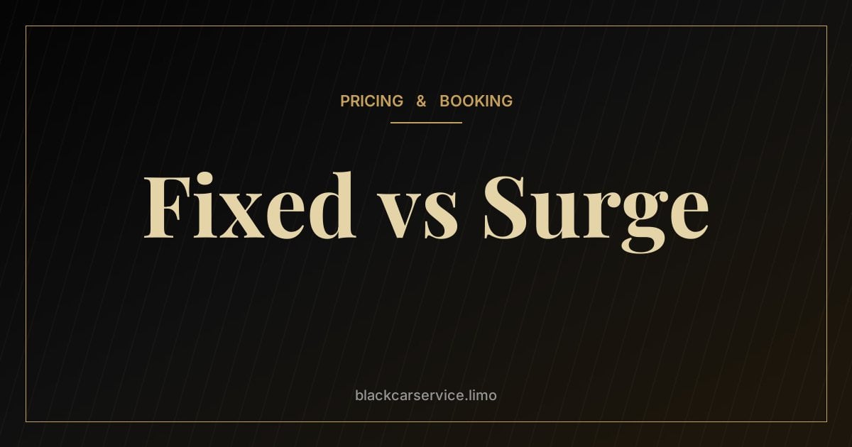 Fixed vs Surge — Fixed Pricing vs Surge Pricing: Why Pre-Booked Car Service Costs What It Quotes