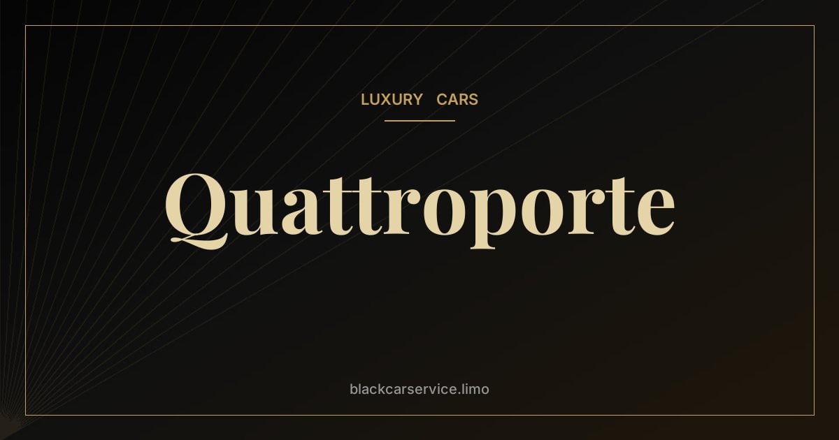 Quattroporte — Maserati Quattroporte: Italy's Four-Door Grand Tourer Since 1963