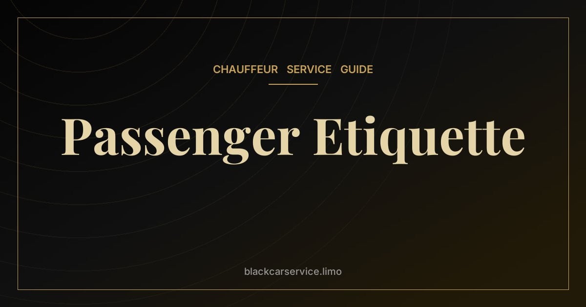 Passenger Etiquette — Passenger Etiquette in a Chauffeured Car: What's Expected (and What Isn't)