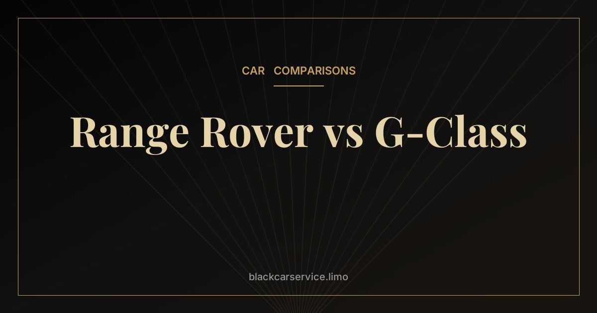 Range Rover vs G-Class — Range Rover vs Mercedes G-Class: The Two Great Luxury Off-Roaders