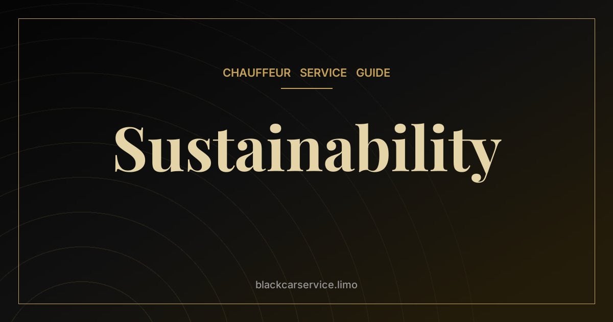 Sustainability — Sustainability in Chauffeur Services: Hybrids, EVs and Smarter Operations