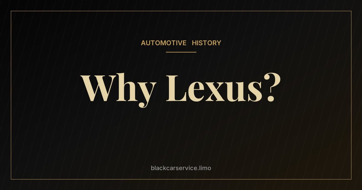 Why Lexus? — Why Toyota Created Lexus: The Birth of Japan's Luxury Brand